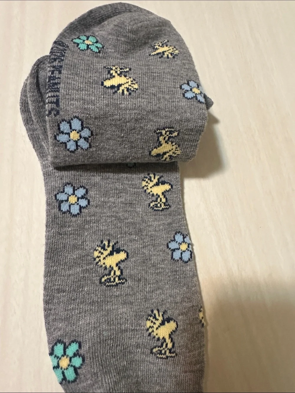 Grey Floral & Woodstock Ankle Socks